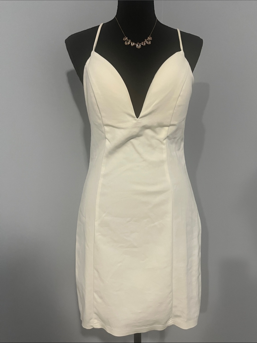 Windsor Cream Lace-Up Corset Mini Dress